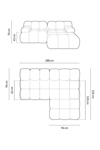 Canapé modulable Tropea - Terracotta - 3 places - Toucher velours