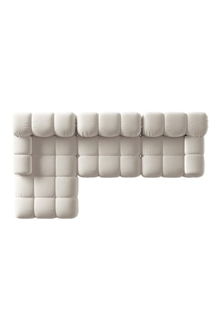 Canapé d'angle gauche modulable Tropea - Beige clair - 4 places - Toucher velours