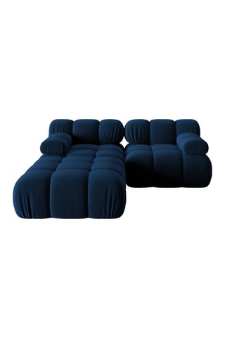 Canapé modulable Tropea - Bleu - 3 places - Tissu toucher velours