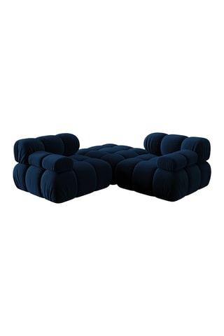 Canapé modulable Tropea - Bleu - 3 places - Tissu toucher velours
