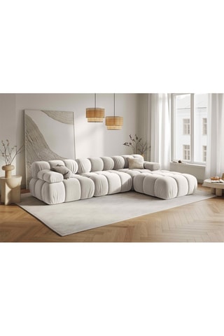 Canapé modulable Tropea - Beige clair - 3 places - Toucher velours
