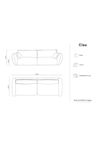 Canapé Clau - Vert bouteille - 3 places - Tissu velours