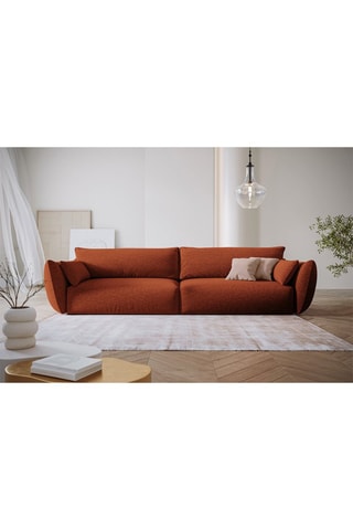 Canapé Clau - Rouge brique - 4 places - Toucher soie