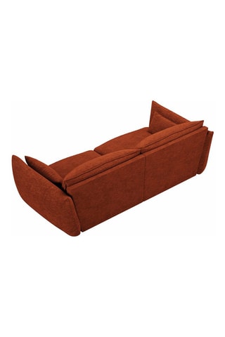 Canapé Clau - Terracotta - 3 places - Tissu toucher chenille