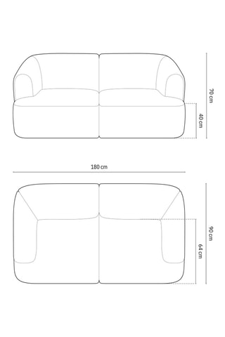 Canapé modulaire Talia - Marron foncé - 2 places - En tissu velours