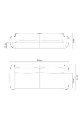 Canapé Clau - Vert bouteille - 4 places - En tissu velours côtelée