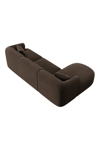 Canapé d’angle gauche modulable Talia - Marron - 4 places - En polyester