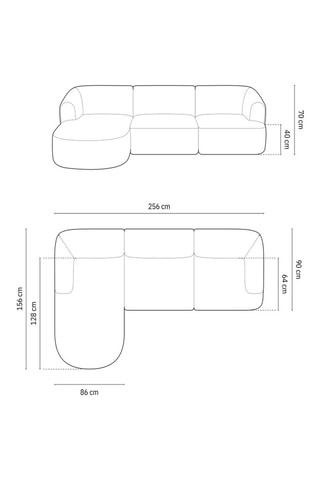 Canapé d’angle gauche modulable Talia - Marron - 4 places - En polyester