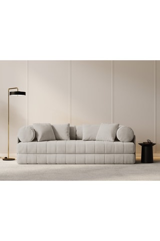 Canapé convertible Daisy - Beige - 3 places - En tissu velours