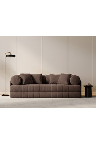 Canapé convertible Daisy - Marron - 3 places - En tissu velours