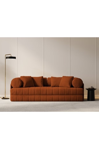 Canapé convertible Daisy - Rouge brique - 3 places - En tissu velours