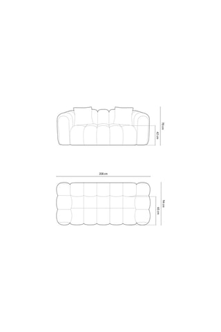 Canapé Astro - Noir - 3 places - En tissu structurel