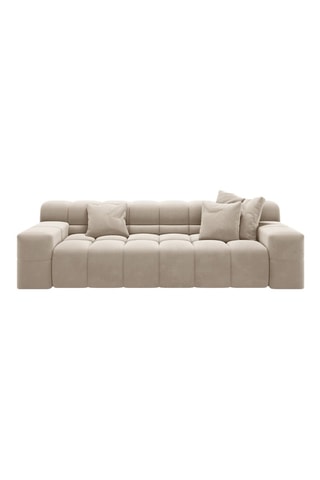 Canapé Agave - Beige clair - 3 places- En tissu velours