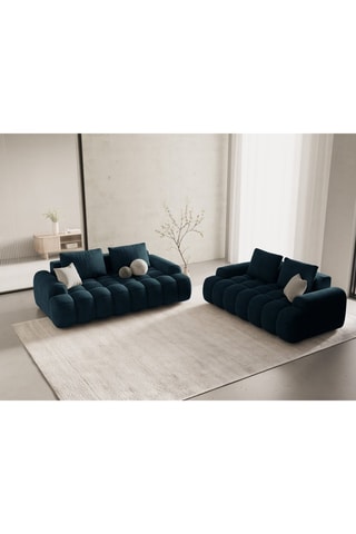 Canapé Orchid - Bleu pétrole - 3 places - En tissu velours