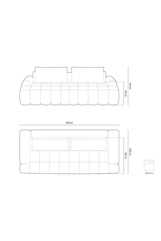 Canapé convertible Orchid - Beige - 4 places - En tissu structurel