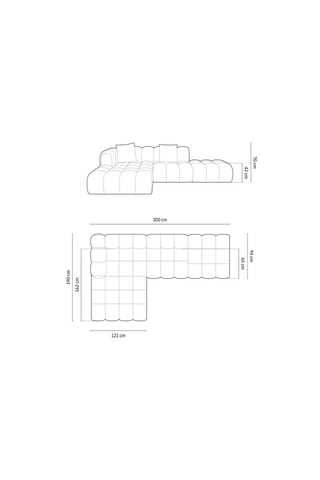 Canapé d’angle gauche modulaire Arden - Bleu roi - 4 places - En tissu structurel