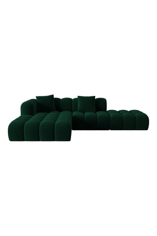 Canapé d’angle gauche modulaire Arden - Vert bouteille - 4 places - En tissu velours