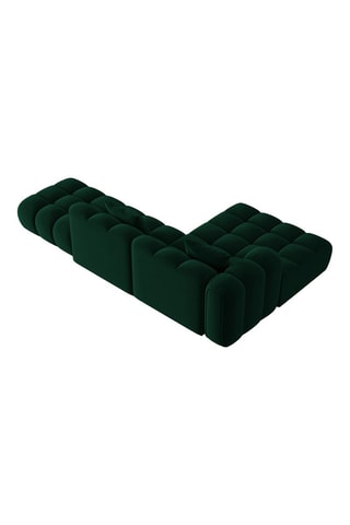 Canapé d’angle gauche modulaire Arden - Vert bouteille - 4 places - En tissu velours
