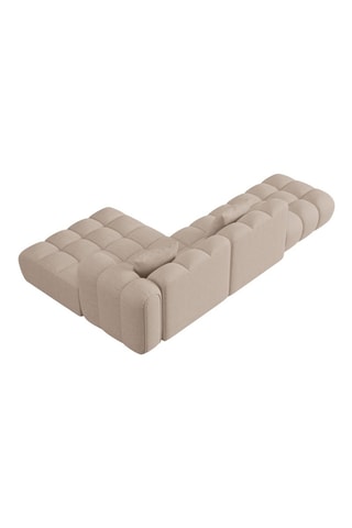 Canapé d’angle droit modulaire Arden - Taupe - 4 places - En tissu structurel