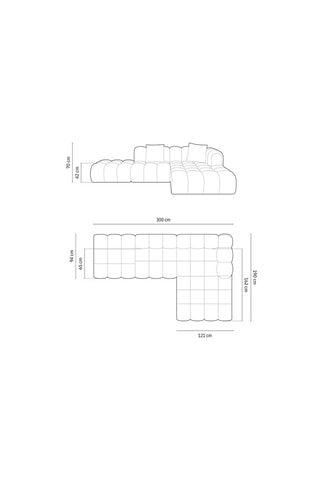 Canapé d’angle droit modulaire Arden - Taupe - 4 places - En tissu structurel