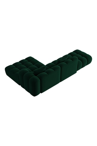 Canapé d’angle droit modulaire Arden - Vert bouteille - 4 places - En tissu velours