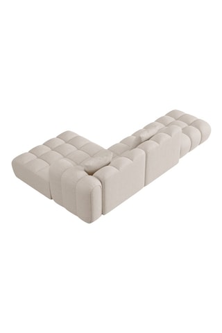 Canapé d'angle droit modulaire Astro - Beige - 4 places - En tissu structurel