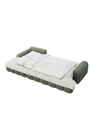 Canapé d’angle gauche convertible Orchid - Vert olive - 3 places - En tissu structurel