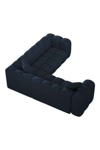 Canapé d'angle symétrique modulaire Arden - Bleu roi - 5 places - En tissu structurel