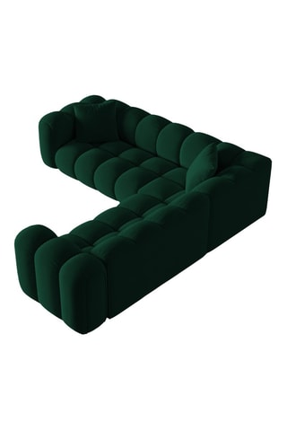 Canapé d'angle symétrique modulaire Arden - Vert bouteille - 5 places - En tissu velours
