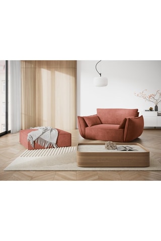 Fauteuil Vanda - Rouge brique - En tissu chenille