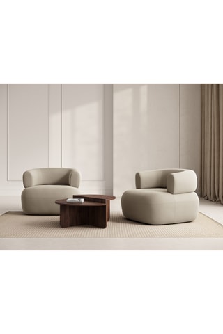 Fauteuil Aldrin - Beige - En velours