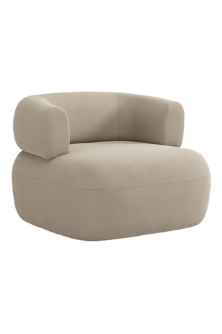 Fauteuil Aldrin - Beige - En velours