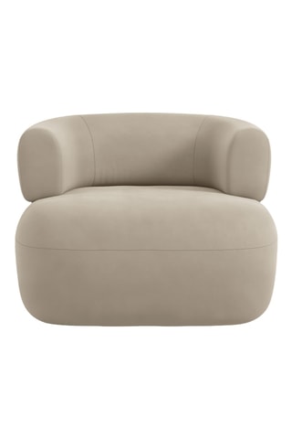Fauteuil Aldrin - Beige - En velours