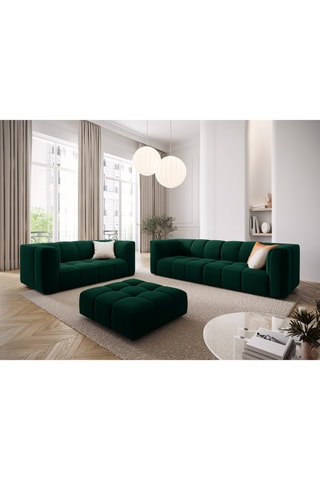 Canapé Adams - Vert bouteille - 2 places - En tissu velours