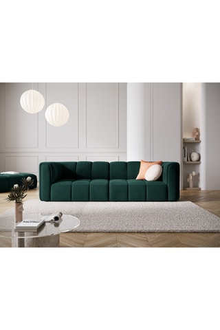 Canapé modulaire Adams - Vert bouteille - 3 places - En tissu chenille et velours