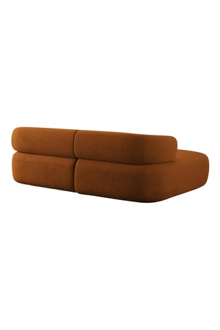 Canapé d'angle gauche Aldrin - Orange - 3 places - En velours