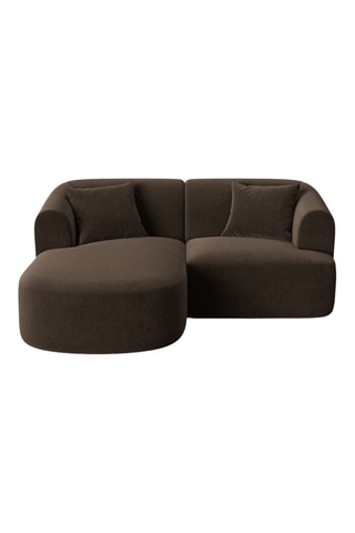 Canapé d'angle gauche Talia - Marron - 3 places - En velours
