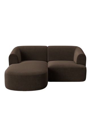 Canapé d'angle gauche Talia - Marron - 3 places - En velours