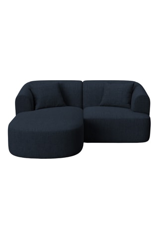 Canapé d'angle gauche Talia - Bleu marine - 3 places - En tissu chenille moly