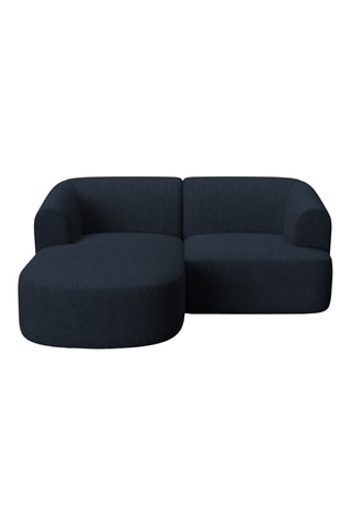 Canapé d'angle gauche Talia - Bleu marine - 3 places - En tissu chenille moly