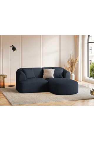 Canapé d'angle droit modulaire Talia - Bleu roi - 3 places - En tissu chenille moly