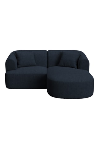 Canapé d'angle droit modulaire Talia - Bleu roi - 3 places - En tissu chenille moly