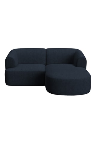 Canapé d'angle droit modulaire Talia - Bleu roi - 3 places - En tissu chenille moly