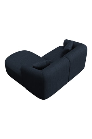 Canapé d'angle droit modulaire Talia - Bleu roi - 3 places - En tissu chenille moly