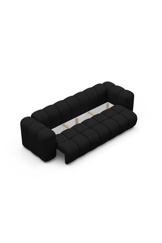 Canapé convertible Astro - Noir - 3 places - En tissu chenille moly