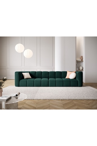 Canapé Adams - Vert bouteille - 4 places - En tissu chenille rebel et velours