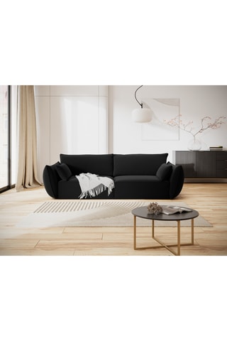 Canapé Vanda - Noir - 3 places - En tissu velours