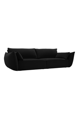 Canapé Vanda - Noir - 3 places - En tissu velours