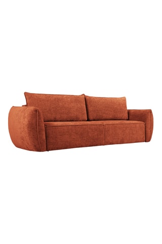 Canapé convertible Vanda - Orange - 3 places - En tissu chenille