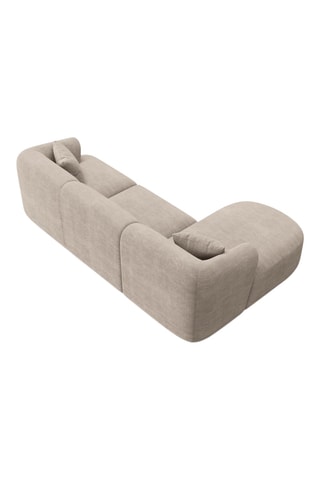Canapé d'angle gauche modulaire Talia - Beige - 4 places - Revêtement tissu d'ameublement Lincoln